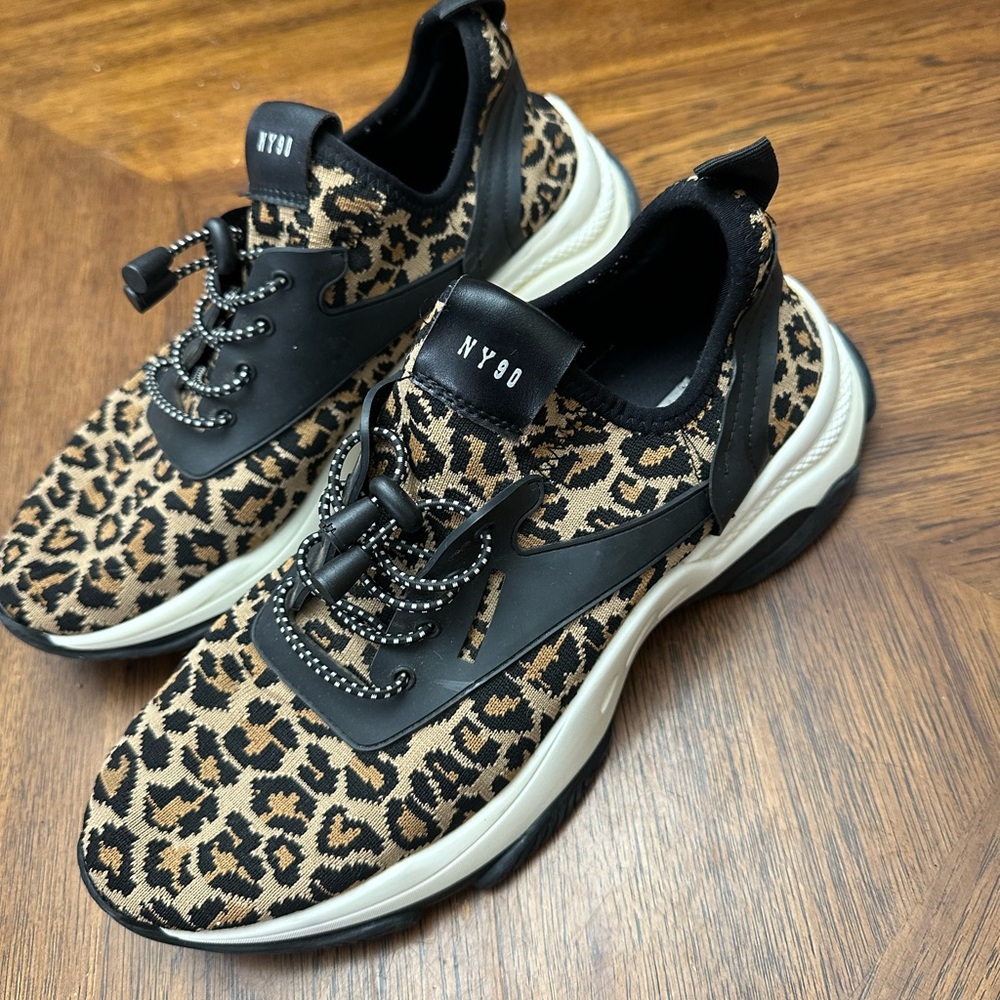 Steve Madden Leopard Print Sneakers - Black and Tan